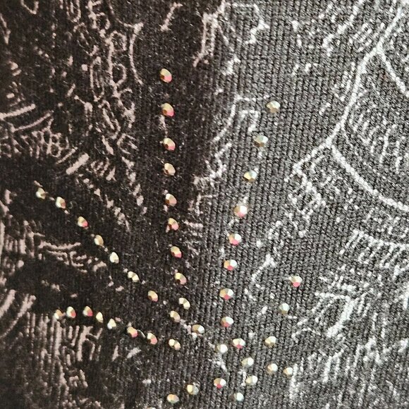 Desigual Edinburgo Back Vent Black Sequin Sweater Medium Goth Grunge - Picture 7 of 13